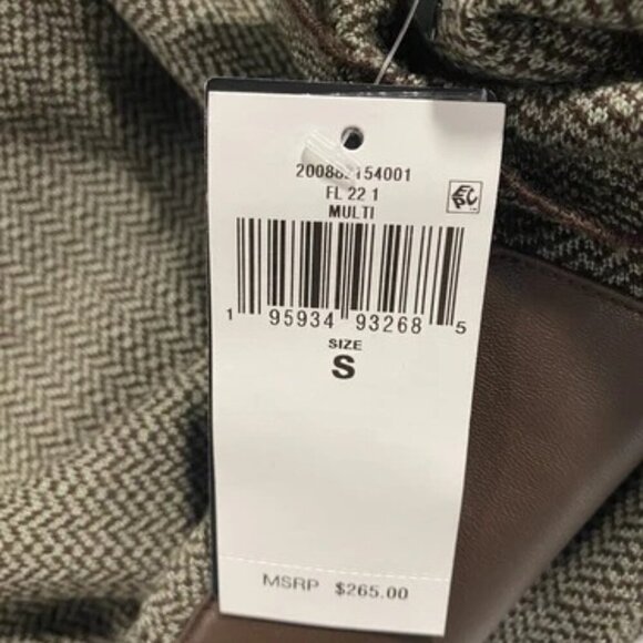 NEW RALPH LAUREN Womens Houndstooth Mini Sweater Dress Size S Green/Brown - Picture 12 of 12